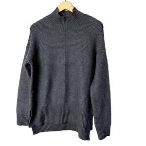 Sweet Romeo Sweater Women Small Charcoal Ribbed Soft Minimalist NWT *